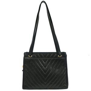 Chanel Black Calfskin Chevron Shoulder Bag 116645
